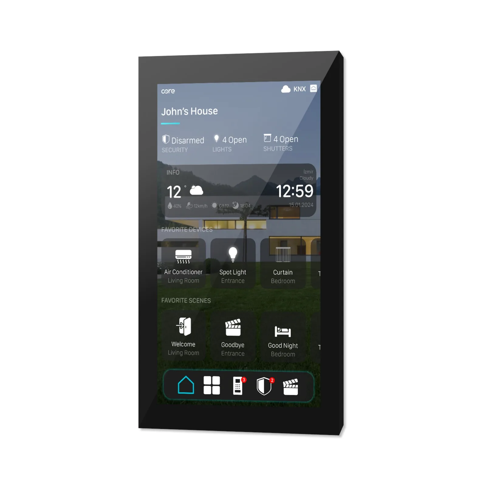 Core Surface 8″ Dokunmatik Panel – Siyah Plastik